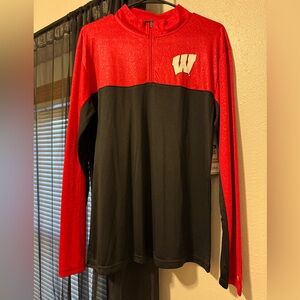 Colosseum Red and Black Zip Up Men's Sweater